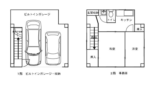 　別棟でも事務所スペースあり。