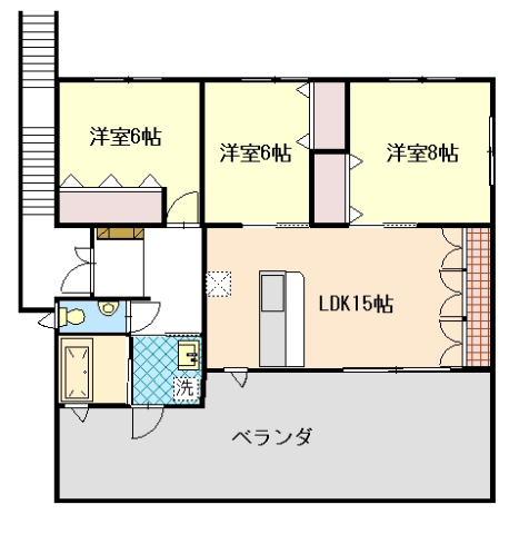 　2F住居間取り